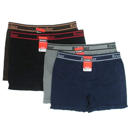 Seamless Mens Underwear - 6 Mens Solid Color Spandex Seamless Boxer Briefs Sports Underwear Workout Shorts