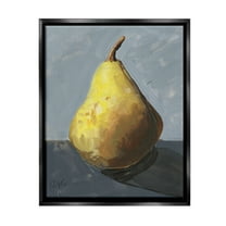Stupell Industries Abstract Shadowed Pear Food & Beverage Painting Black Floater Framed Canvas Art Print Wall Art, 25 x 31