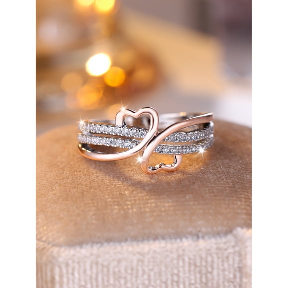 PULABO Women Heart Irregular Simple Personality Ring Multi-Gemstone Ring Moissanite