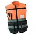thumbnail image 1 of 2x Chaleco De Alta Visibilidad Chaleco Reflectante De Seguridad Ligero Y Transpirable Para Trabajo En Carretera XL Naranja, 1 of 8