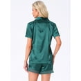 thumbnail image 4 of DARING DIVA Satin Silky Pajamas Button Down 2 Pieces Sleepwear S Green, 4 of 7