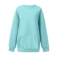 thumbnail image 4 of BODOAO Oversized Sweatshirt for Women Oversized Solid Color Pullover Loose Casual Zipper Sweatshirts Loose Fit Casual Long Sleeve Sweatshirt Comfy Fall Winter Outfits Clothes 2025 Fashion Light Blue S, 4 of 5
