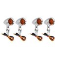 thumbnail image 1 of 4Pcs Universal Amber Chrome Motocicleta LED Luz de SeñAl de Freno Luz de Marcha Trasera, 1 of 6