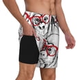 thumbnail image 2 of Yiaed Monkey Print Mens Swim Trunks Bathing Suit Compression Liner Beach Swim Shorts Swimwear Quick Dry Zipper Pocket No-Chafing Board Short-X-Large, 2 of 6