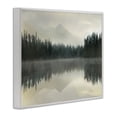 thumbnail image 2 of Foggy Lake Forest Landscape Reflection White Framed Giclee Art, 20 x 16, 2 of 7