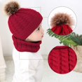 thumbnail image 6 of GRNSHTS 2PCS Toddler Baby Knit Hat Scarf Winter Warm Beanie Cap with Circle Loop Scarf Neck Warmer (Red), 6 of 9