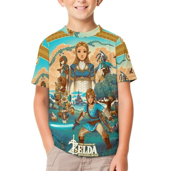 The Legend of Zelda Short Sleeve Shirts for Boys Girls Graphic Printed Children's T-shirt 100CM