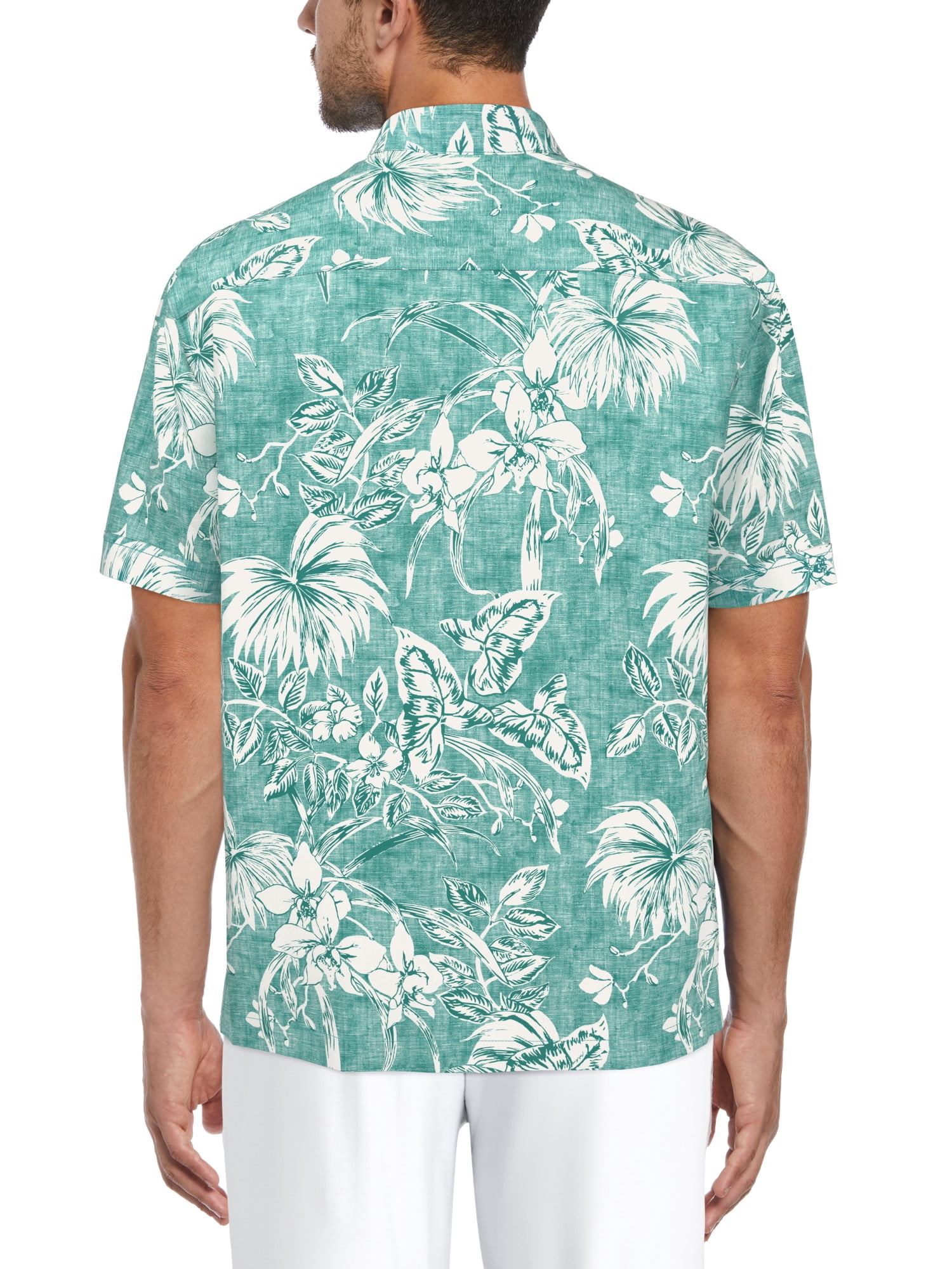 Cafe Luna Men's and Big Men's Tropical Flower Print Short Sleeve Shirt, Sizes S-5XL