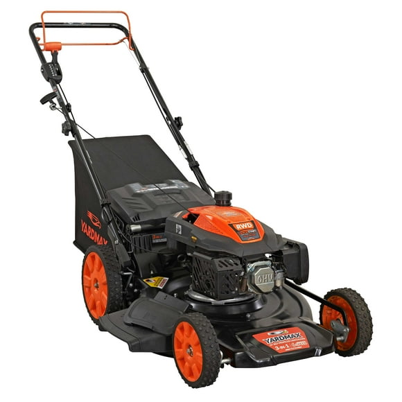 Yardmax YG2760 22" 201cc Gas Powered Self-Propelled Walk-Behind Lawn Mower, 3-in-1, 6-Speed CVT, RWD