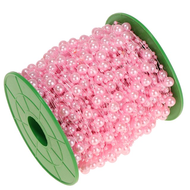 Guirnalda de perlas artificiales Sunnimix 60m 8mm y 3mm Rosado