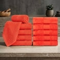 thumbnail image 2 of Ample Decor Washcloths 12 x 12 inch 10 Piece 600 GSM 100% Cotton, Lightweight, Quick Drying, Machine Washable Fingertip Towels for Bathroom, Gym, Kitchen - Orange, 2 of 6