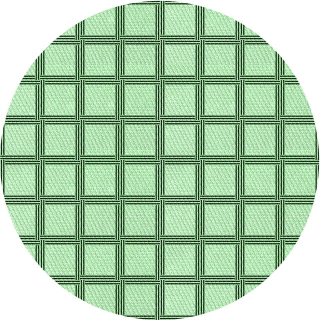 Ahgly Company Tapis d'Intérieur Rond Lavable en Machine Vert Menthe Transitionnel, 4 Pieds Rond