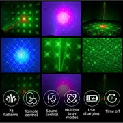 Pogolab DJ Laser Party Lights, RGB LED Disco Light, Sound Activated Projector Strobe Light with Remote Control for Christmas Halloween Decorations Karaoke Birthday Dance Wedding Stage Show
