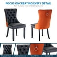 thumbnail image 3 of Aukfa High-End Upholstered Dining Chairs Set of 2, Modern Tufted Solid Wood Side Chair with Nailhead Trim - Black/Orange, 3 of 8
