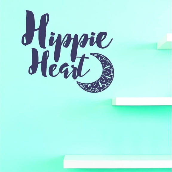 Custom Decals Hippie Heart Wall Art Size: 16 X 16 Inches Color: As Seen