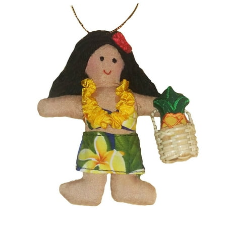 Christmas Pineapple - Hawaiian Pineapple Princess Girl Fabric Ornament