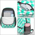 thumbnail image 4 of Blue and White Checkered Pattern 17" School Backpacks for Teens,Waterproof Oxford Fabric,S-Shape Padded Straps for School,Travel,Hiking,Camping, 4 of 6