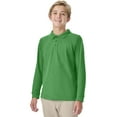 thumbnail image 3 of Classroom School Uniforms Adult Long Sleeve Pique Polo CR835X, XL, SS Kelly Green, 3 of 7