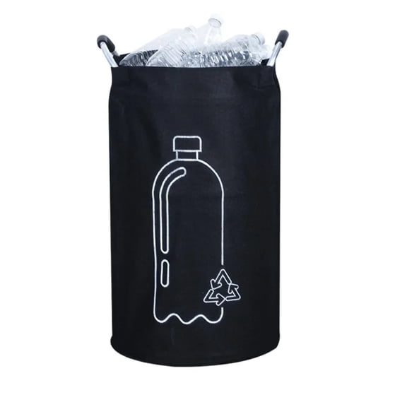 82L Empty Bottle Storage Basket Folding With Aluminum Handle Wastewater Bottle Collector Bag Large Capacity Recycling Bin