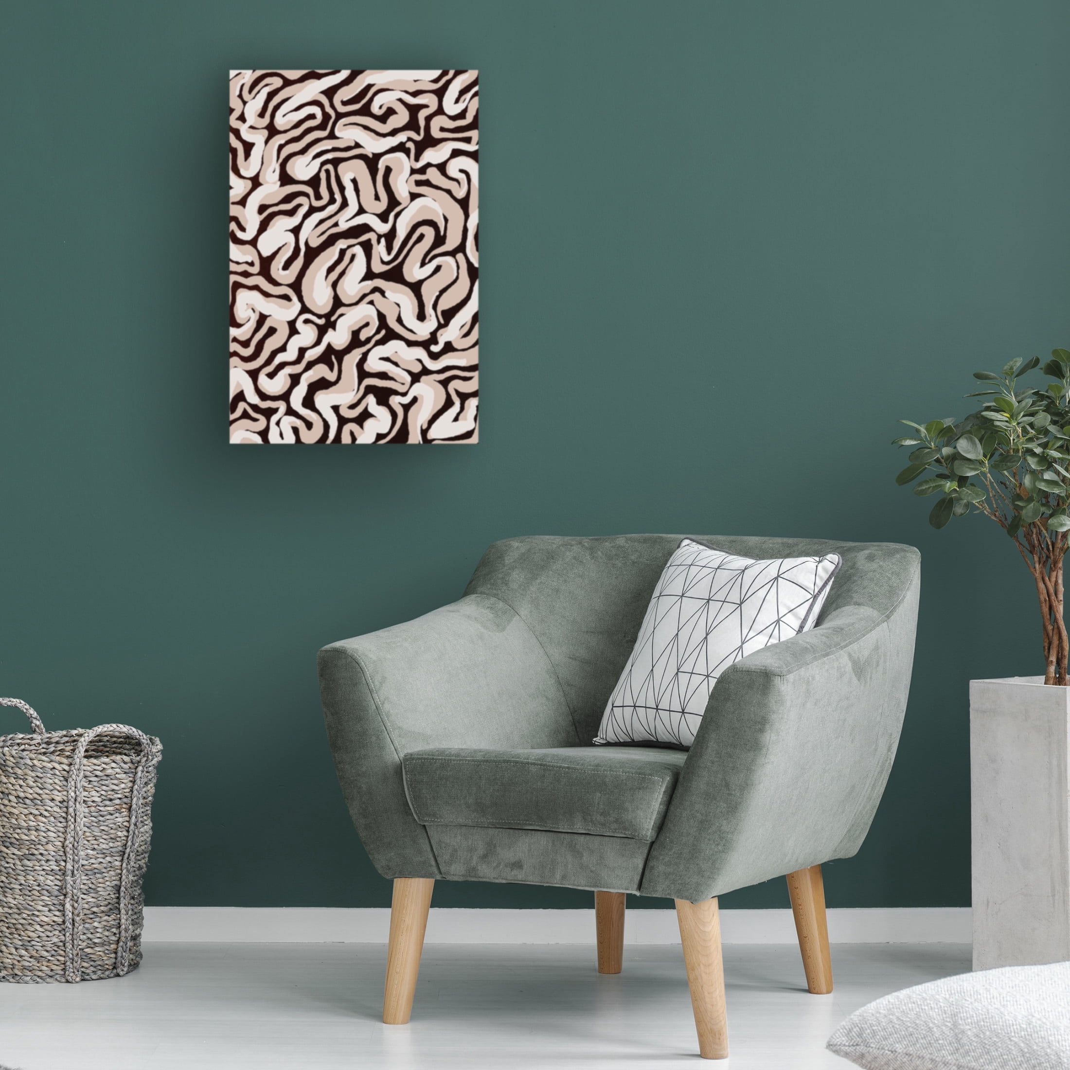 Canvas Wall Art - Treechild 'White Beige Pattern' Wall Art for Living Room, Bedroom, or Office D?cor by Trademark Fine Art - 16 x 24 Inches