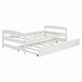 thumbnail image 6 of Twin Size Platform Bed with Trundle, Wooden Twin Bed,&nbsp;Platform Bed Frame, Twin Size Platform Bed with Twin Size Trundle, White, 6 of 6