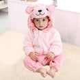 thumbnail image 5 of Zwiiyzr Toddler Infant Long Sleeve Onesie Boy Girl Fluffy Jumpsuit Hooded Fleece Rompers Baby Clothes Soft Warm Pajamas Children's Holiday Birthday Gift Pink, 5 of 6