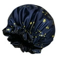 thumbnail image 4 of 1PC Constellation Print Satin Sleep Bonnet with Wide Band Soft Wrap Comfortable Cap for Daily Use Makeup & Face Washing Libra M, 4 of 6
