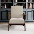 thumbnail image 5 of CraftPorch  Wenge Wood Mid-Century Accent Chair Warm Grey, 5 of 5