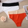 thumbnail image 4 of Women's Seamless Bikini Underwear, Pack of 4, Black, White, Orange, Nude, 4 of 8