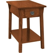 Leick Home Mission End Table, Solid Wood, 1 Storage Drawer, Bottom Display Shelf, Narrow, Easy-Assembly, For Living Room/Bedroom, Russet, 24.0 in. L x 15.0 in. W x 24.0 in. H, 9059-RS