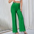 thumbnail image 5 of RYRJJ Women's Flare Dress Pants High Waisted Business Work Slacks Trousers Long Straight Leg Bootcut Suit Pants(Green,S), 5 of 8
