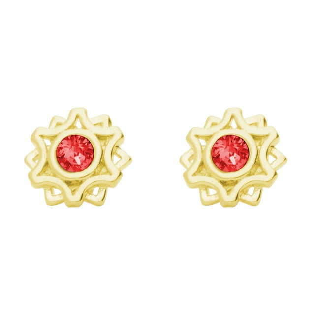 Arete para Mujer con Cristal Swarovski en Forma de Solei– Bañado en Oro 14k– Arete Elegante y Brillante, Aretes de Mujer de Moda– Joyería para Mujer de Moda– Regalo especial Ortiz Espinosa Temporada