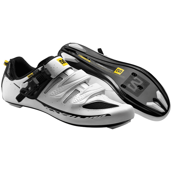 Mavic Ksyrium Elite Maxi Fit Road Cycling Bike Shoes Black / White 9.5 EU