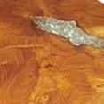 thumbnail image 4 of Benjara 11" Tabletop Platform- Resin Details- Square- Natural Brown Teak Wood, 4 of 6