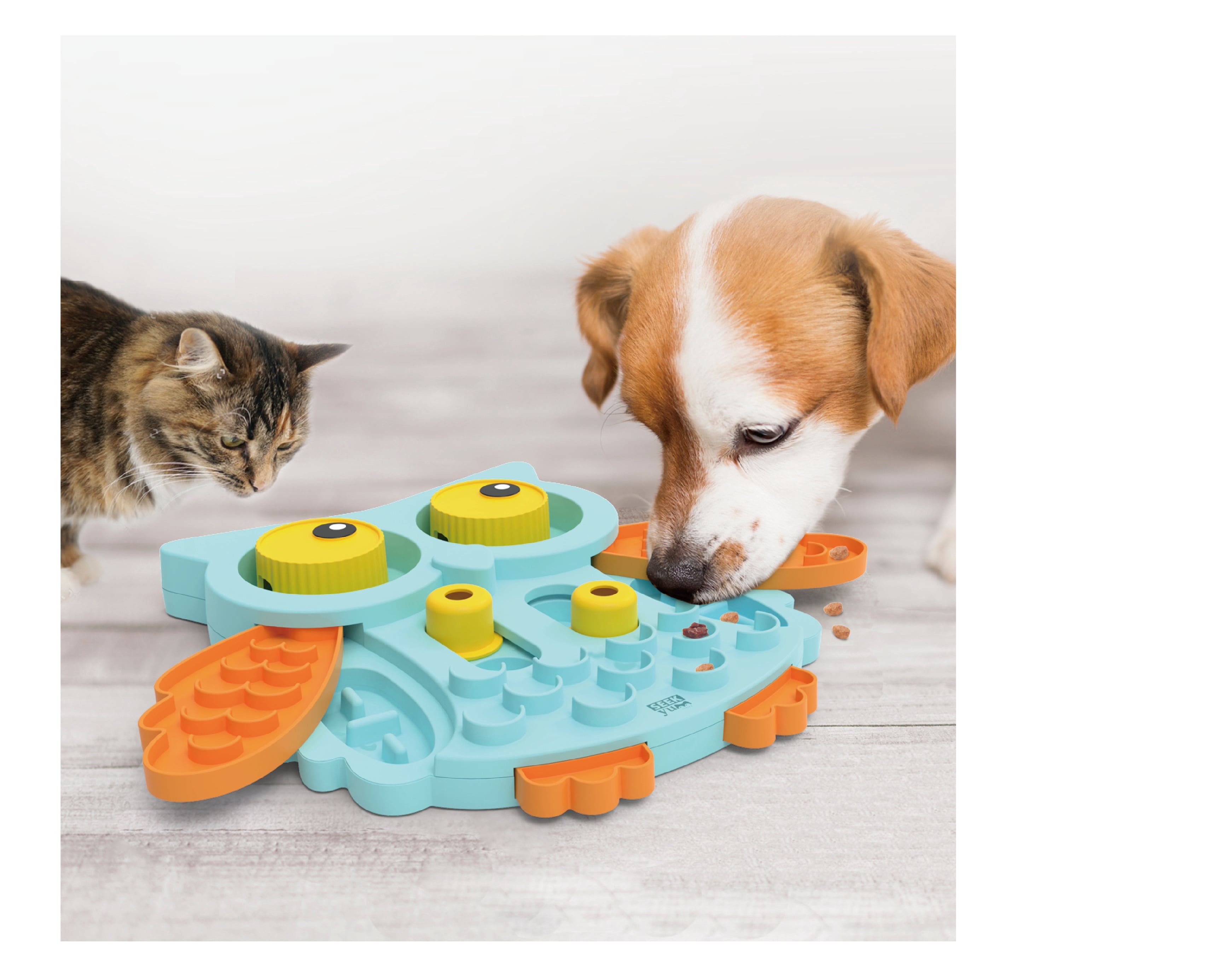 EYS GiGwi Owl Puzzle Feeder Toy – Interactive Dog & Cat Treat Dispenser with Non-Slip Design for Mental Stimulation and IQ Training
