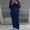 Navy, variant on Women's Winter 2 Piece Outfit Sweater Sets Chunky Cable Knit Oversized Sweater Pullover and Long Skirt Sets