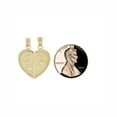 thumbnail image 5 of 14k Yellow Gold, Sharing Split Heart Pendant Charm Best Friends 19mm with 18" Dainty Neck Chain, 5 of 9