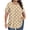 Khaki, variant on Uaswgudfs Casual Plus-Size Women's Pleated Round Neck T-Shirt​ - Flow Hem Short Sleeve & Breathable Fabric for Summer Tops Comfort