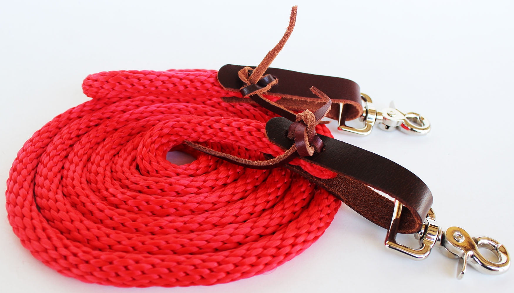 Horse Roping Western Barrel Contest Reins Nylon Braided Snap 7' 607491