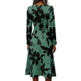 thumbnail image 5 of BOMYJESK Summer Dresses for Women Ruffle Hem Swing Fall Midi Dress Hugging Slim Beach Elegant Formal Office Dress Green L, 5 of 5