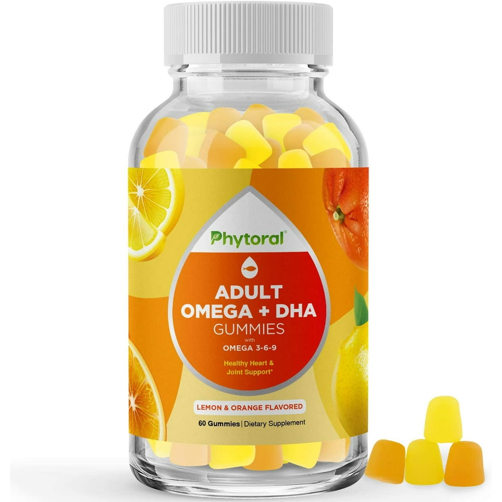Omega 3 Supplement and Natural Gummy Vitamin with Plant Based Omega 3 6