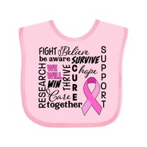Inktastic Breast Cancer- Together We Will Win Boys or Girls Baby Bib