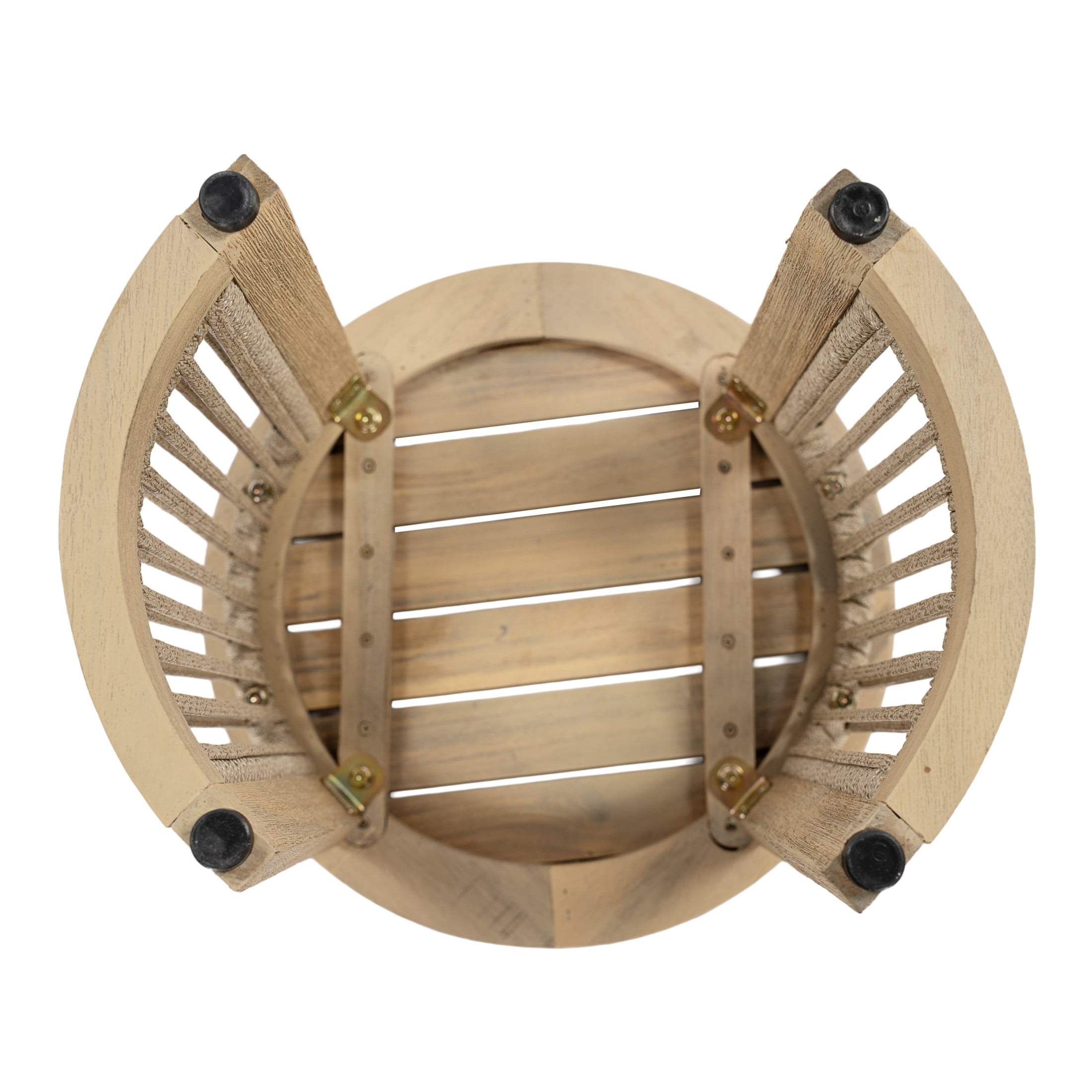 Christopher Knight Home Acacia Wood Outdoor Round Side Table with Rope Detail, Light Teak Finish