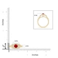 thumbnail image 5 of ANGARA Natural Nature Inspired Ruby Halo Ring with Leaf Motifs in 14K Yellow Gold for Women (Size-4mm) | July Birthstone, Birthday, Anniversary, Jewelry Gift for Women | Natural Ruby Ring, 5 of 9