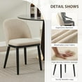 thumbnail image 6 of IDEALHOUSE 2pcs Beige Dining Chairs, Upholstered Modern Accent Chairs, Ergonomic Back, Tapered Wood Legs, Adjustable Feet, Breathable Linen, High-Density Cushion, for Kitchen, Dining Room, 6 of 8