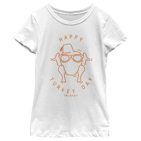 Girl's Friends Happy Turkey Day Icon  Graphic T-Shirt