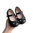 thumbnail image 7 of Kids Girls Black Faux Faux Leather Mary Jane Flats Non-Slip Rubber Sole Hook and Loop Closure with Bow Accent for Kids & Little Kid Dress Shoes,Size 11, 7 of 7