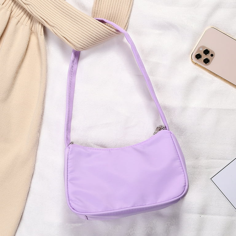 Dark Purple Shoulder Bags For Women, Cute Hobo Tote Handbag Mini Clutch  Purse With Zipper Closure