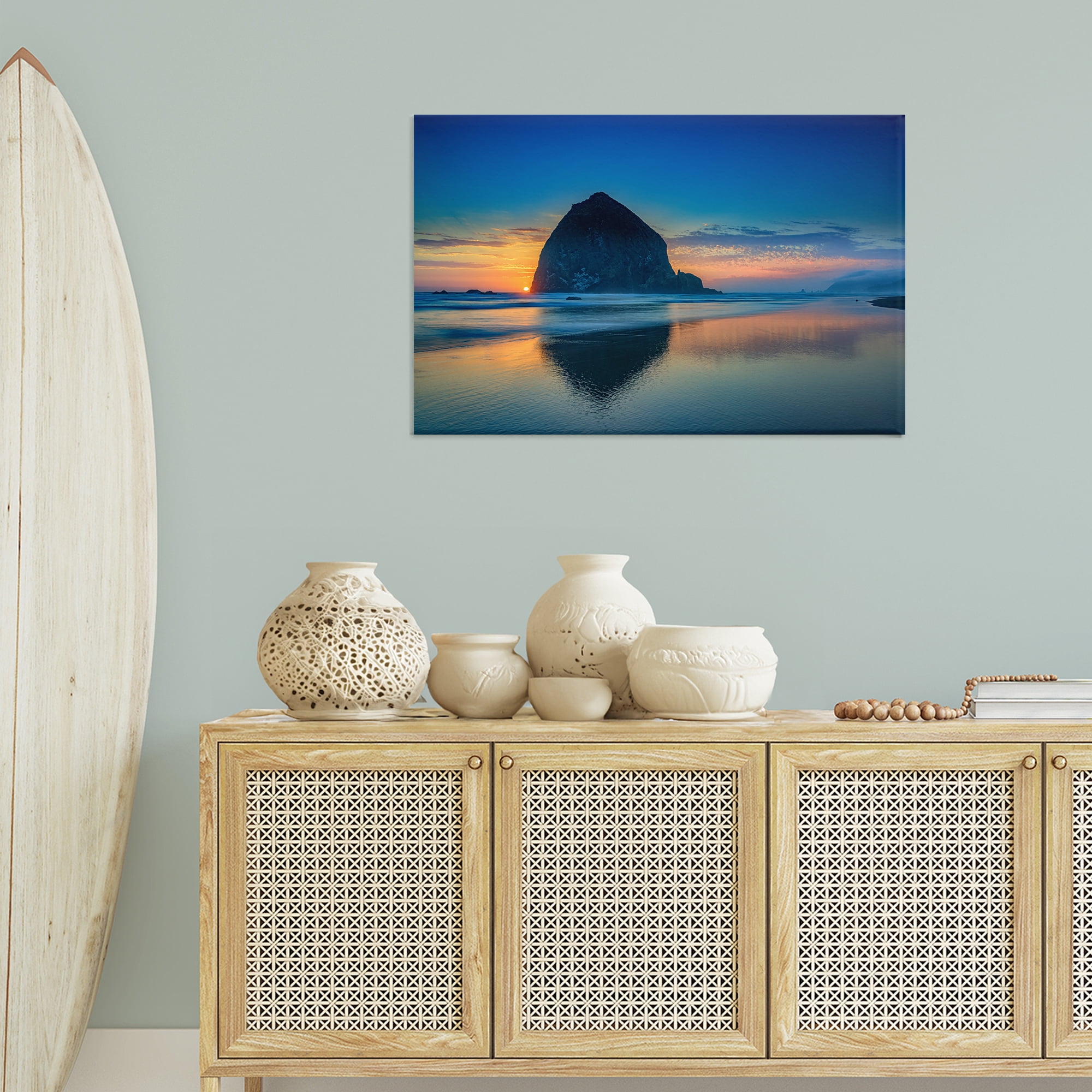 Stupell Industries Deep Sunset Island View Landscape & Nature Photography Wrapped Canvas Art Print Wall Art, 36 x 24