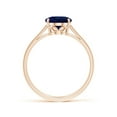 thumbnail image 2 of ANGARA Natural Oval Solitaire 2 ct Blue Sapphire Engagement Ring in 14K Rose Gold for Women (Size-9x7mm) | September Birthstone, Anniversary, Jewelry Gift for Women | Natural Blue Sapphire Ring, 2 of 10